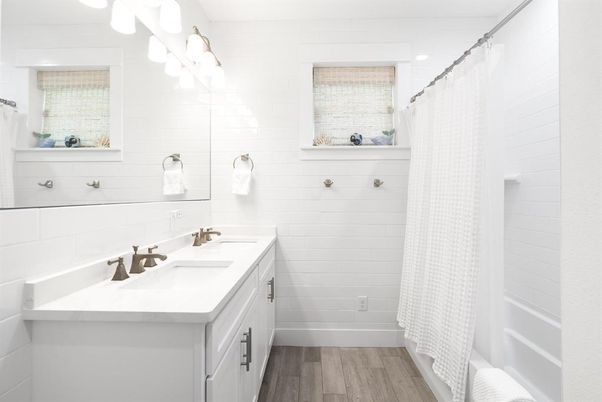 Bathroom, Dual Sink Vanities, Interior, Wood Texture Flooring