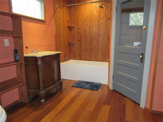 Bathroom, Interior, Wood Texture Flooring, Wooden Walls