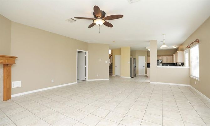 Empty room, Interior, Kitchen, Pendant Lights
