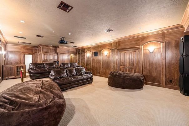 Interior, Living room, Recessed Lighting, Wooden Walls