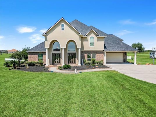 Attached, Backyard, Exterior, Facade, Brick Facade, French Provincial