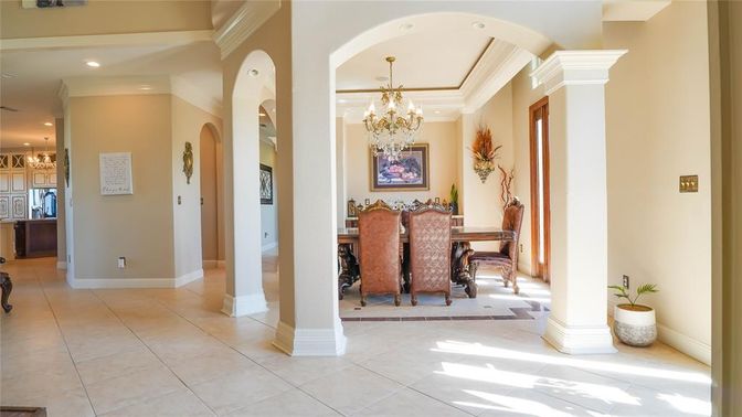 Chandelier, Dining room, Interior, Recessed Lighting