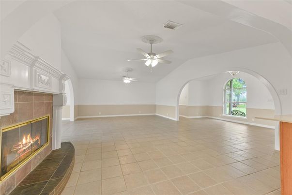 Empty room, Fireplace, Interior