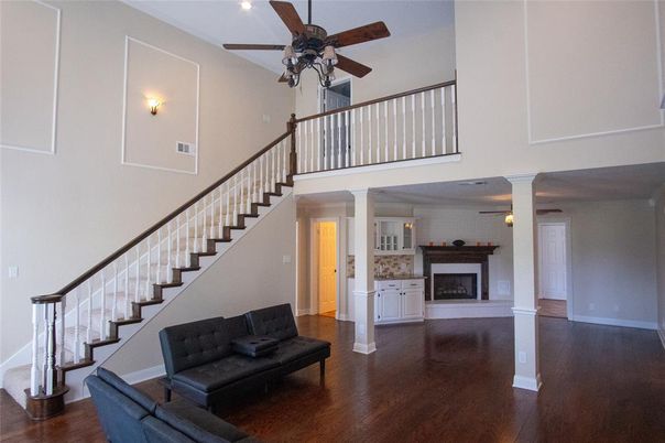 Fireplace, Interior, Wood Texture Flooring