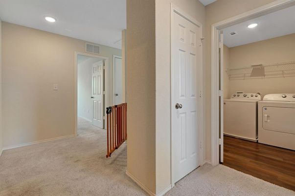 Interior, Recessed Lighting, Utility Closets, Washer, Wood Texture Flooring