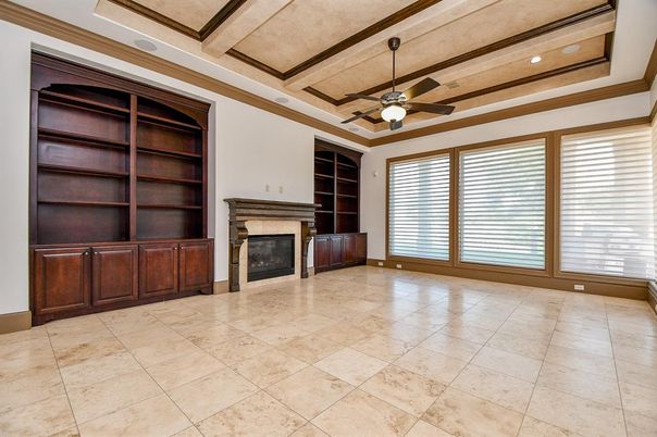 Empty room, Fireplace, Interior, Recessed Lighting