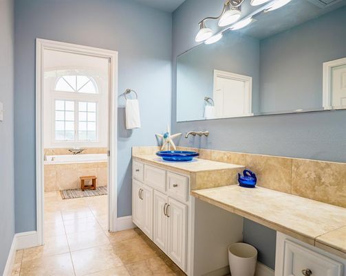 Bathroom, Dual Sink Vanities, Interior, Tile Countertops