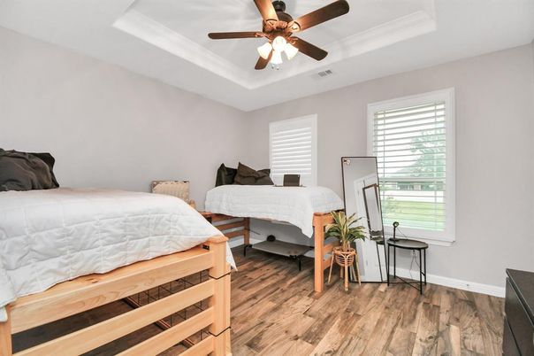Bedroom, Interior, Wood Texture Flooring