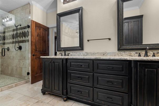 Bathroom, Dual Sink Vanities, Glass Shower, Interior