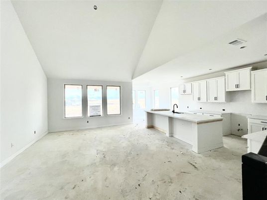 Empty room, Interior, Kitchen, Recessed Lighting
