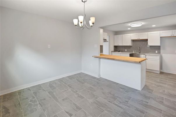 Chandelier, Interior, Kitchen, Pendant Lights, Recessed Lighting, Wood Texture Flooring
