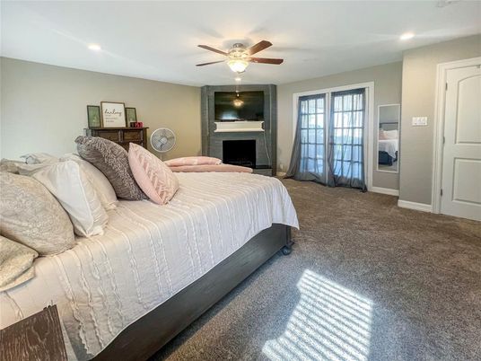 Bedroom, Fireplace, Interior, Recessed Lighting