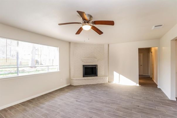 Empty room, Fireplace, Interior, Wood Texture Flooring