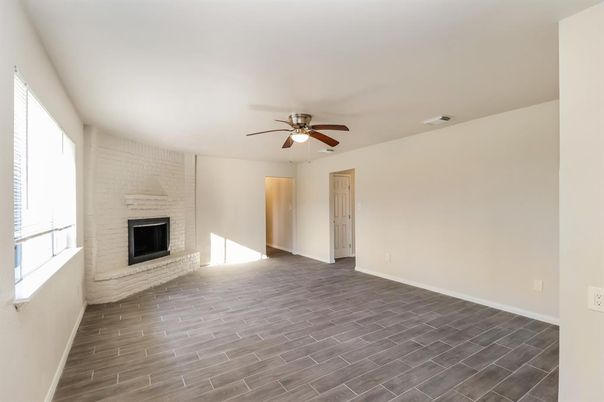 Empty room, Fireplace, Interior, Wood Texture Flooring