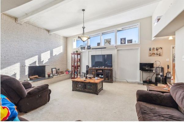 Fireplace, Interior, Living room, Pendant Lights
