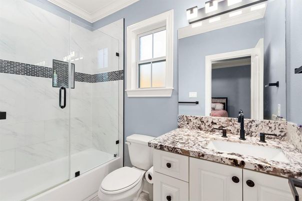 Bathroom, Glass Shower, Interior, Marble Walls