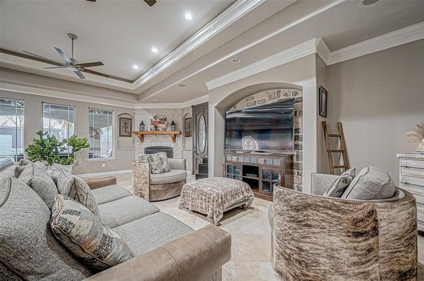 Fireplace, Interior, Living room, Recessed Lighting