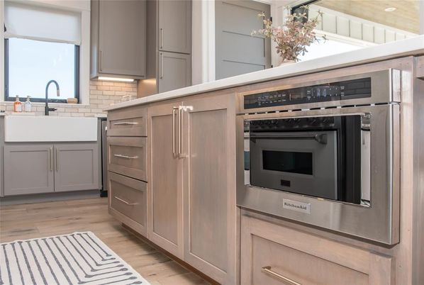 Interior, Kitchen, Stainless Steel Appliances, Wood Texture Flooring