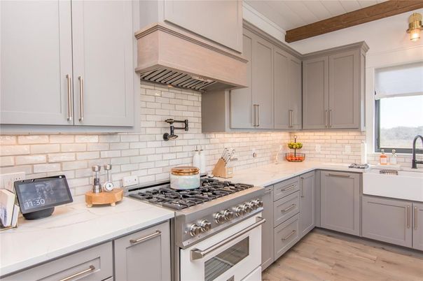 Interior, Kitchen, Stainless Steel Appliances, Wooden Beams, Wood Texture Flooring