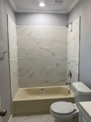 Bathroom, Interior, Marble Walls, Recessed Lighting