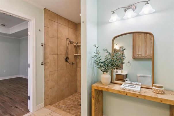 Bathroom, Interior, Wood Texture Flooring