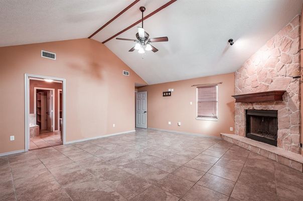 Empty room, Fireplace, Interior, Stone Walls