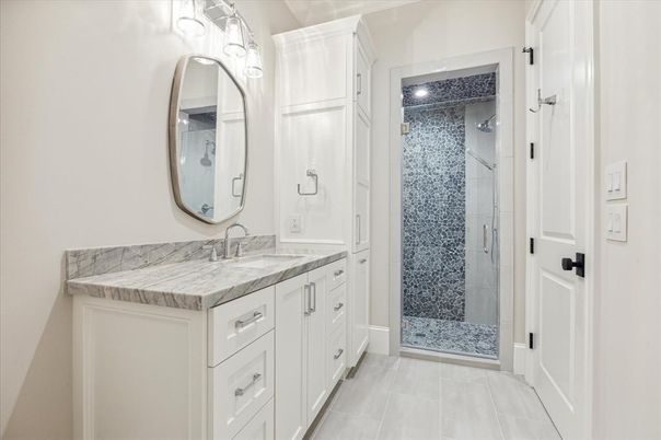 Bathroom, Dual Sink Vanities, Glass Shower, Interior