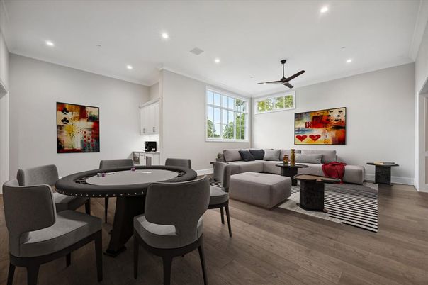 Game Room, Interior, Living room, Recessed Lighting, Wood Texture Flooring