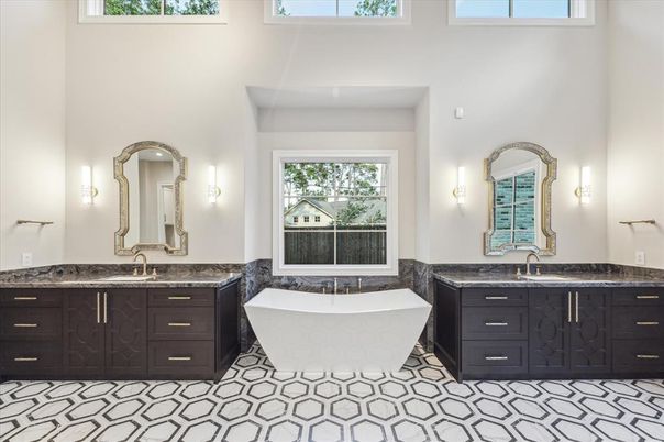 Bathroom, Dual Sink Vanities, Free Standing Baths, Interior