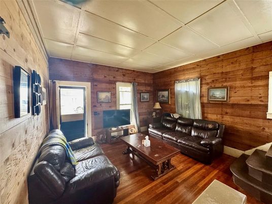 Interior, Living room, Wood Texture Flooring, Wooden Walls