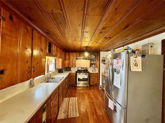 Interior, Kitchen, Wooden Ceilings, Wood Texture Flooring, Wooden Walls
