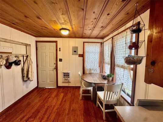 Dining room, Interior, Wooden Ceilings, Wood Texture Flooring