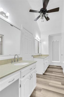 Bathroom, Dual Sink Vanities, Interior, Wood Texture Flooring