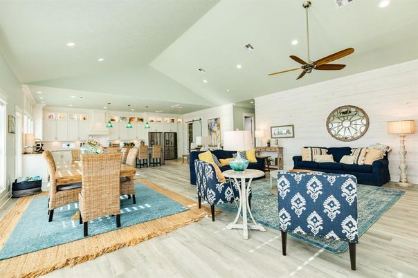 Dining room, Interior, Kitchen, Living room, Pendant Lights, Recessed Lighting, Wood Texture Flooring