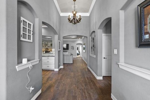 Chandelier, Interior, Wood Texture Flooring