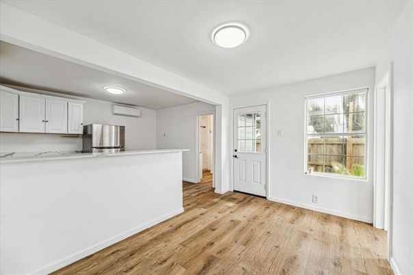 Interior, Kitchen, Stainless Steel Appliances, Wood Texture Flooring
