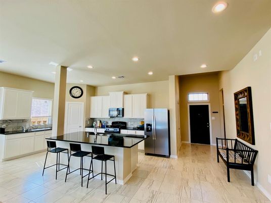 Interior, Kitchen, Marble, Recessed Lighting, Stainless Steel Appliances