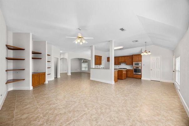 Chandelier, Empty room, Interior, Kitchen
