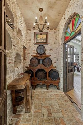 Chandelier, Interior, Stone Walls