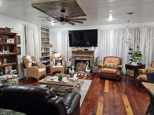 Fireplace, Interior, Living room, Wood Texture Flooring