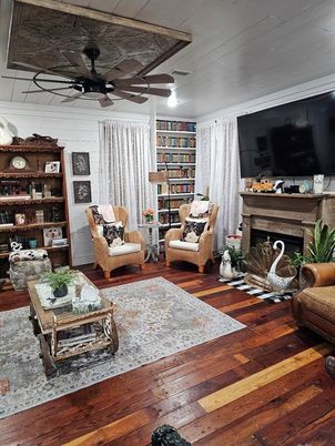 Fireplace, Interior, Living room, Wood Texture Flooring