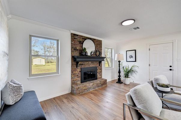 Fireplace, Interior, Stone Walls, Wood Texture Flooring