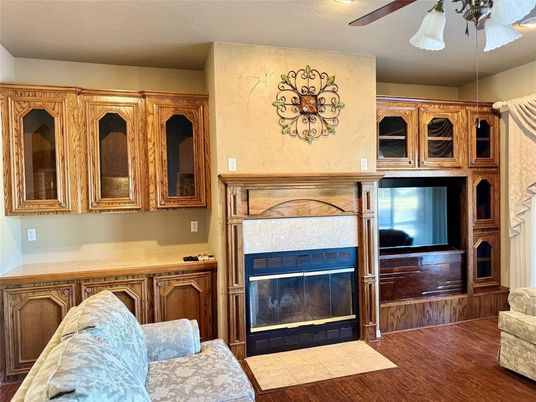 Fireplace, Interior, Wood Texture Flooring