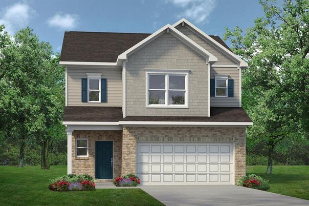 Attached, Exterior, Facade, Brick Traditional