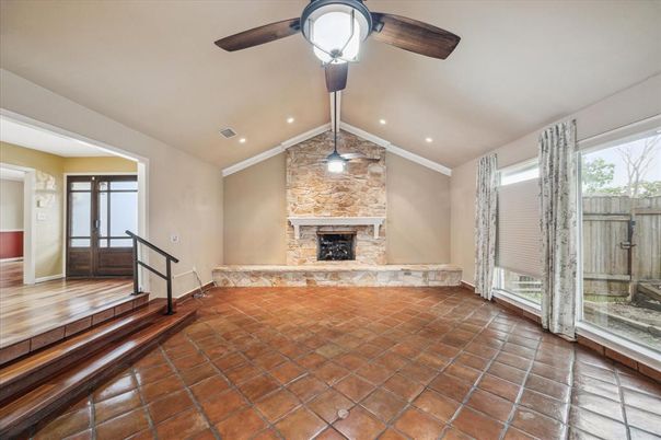 Empty room, Fireplace, Interior, Recessed Lighting
