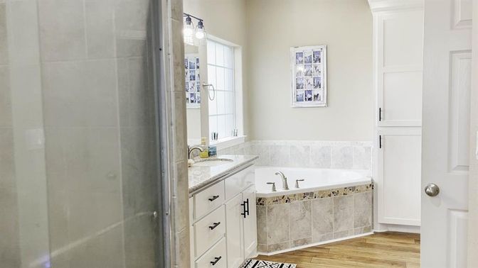Bathroom, Interior, Wood Texture Flooring