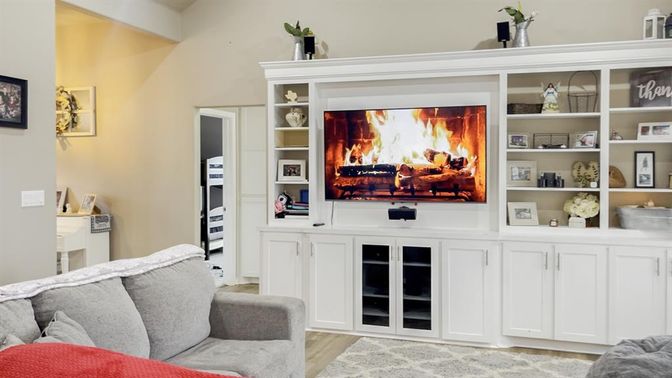 Fireplace, Interior, Wood Texture Flooring