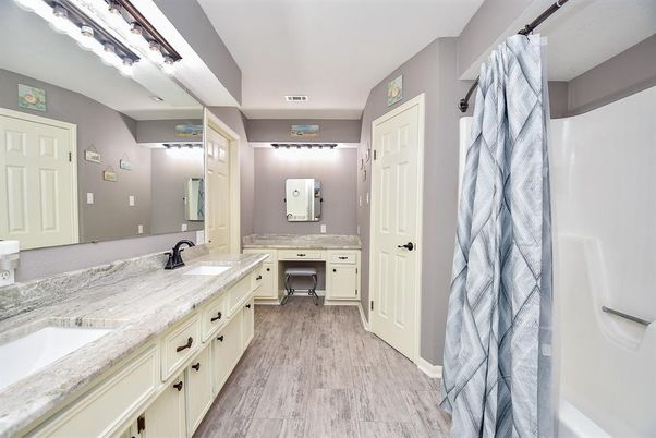 Bathroom, Dual Sink Vanities, Interior, Wood Texture Flooring