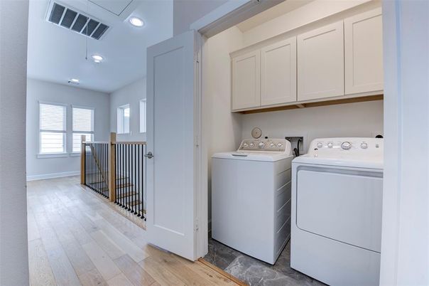 Interior, Recessed Lighting, Utility Closets, Washer, Wood Texture Flooring