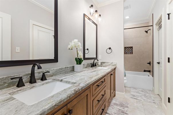 Bathroom, Dual Sink Vanities, Free Standing Baths, Interior, Recessed Lighting